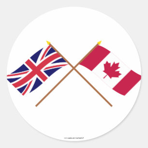 Adesivo Reino Unido e bandeiras cruzadas Canadá