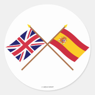 Adesivo Reino Unido e bandeiras cruzadas espanha