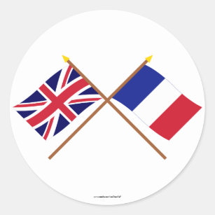 Adesivo Reino Unido e bandeiras cruzadas France