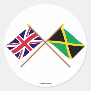 Adesivo Reino Unido e bandeiras cruzadas Jamaica