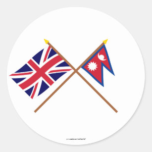 Adesivo Reino Unido e bandeiras cruzadas Nepal