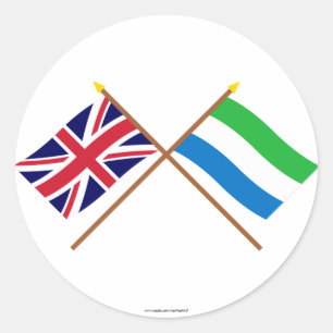 Adesivo Reino Unido e bandeiras cruzadas Sierra Leone