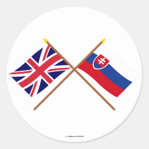 Adesivo Reino Unido e bandeiras cruzadas Slovakia