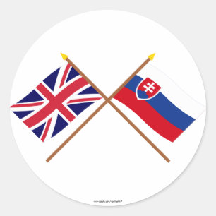 Adesivo Reino Unido e bandeiras cruzadas Slovakia