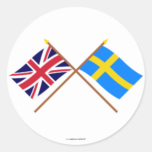 Adesivo Reino Unido e bandeiras cruzadas suecia