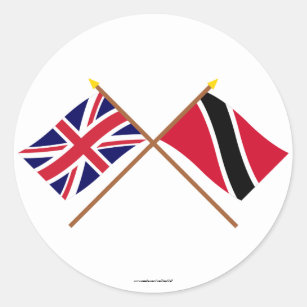 Adesivo Reino Unido e Trinidad & bandeiras cruzadas Tobago