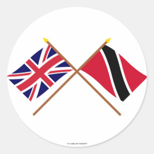 Adesivo Reino Unido e Trinidad & bandeiras cruzadas Tobago
