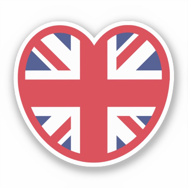 Adesivo Reino Unido Union Jack Flag Heart (Frente)