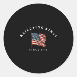Adesivo Rejeitando Reis Desde 1776, Bandeira Americana 4º