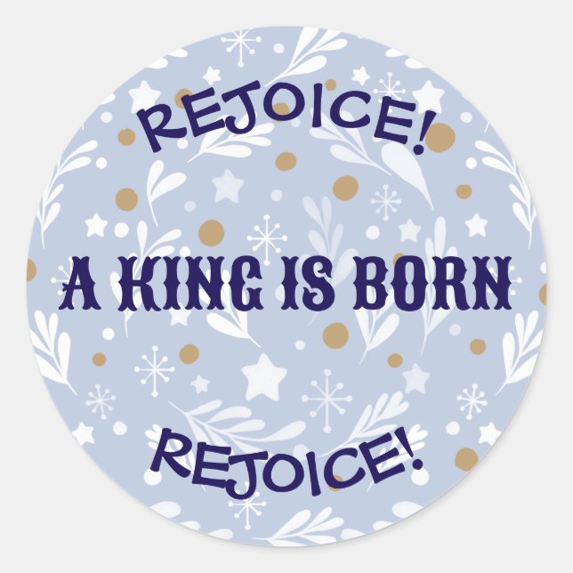 Adesivo Rejoice! A King Is Born Religious Christmas  (Frente)