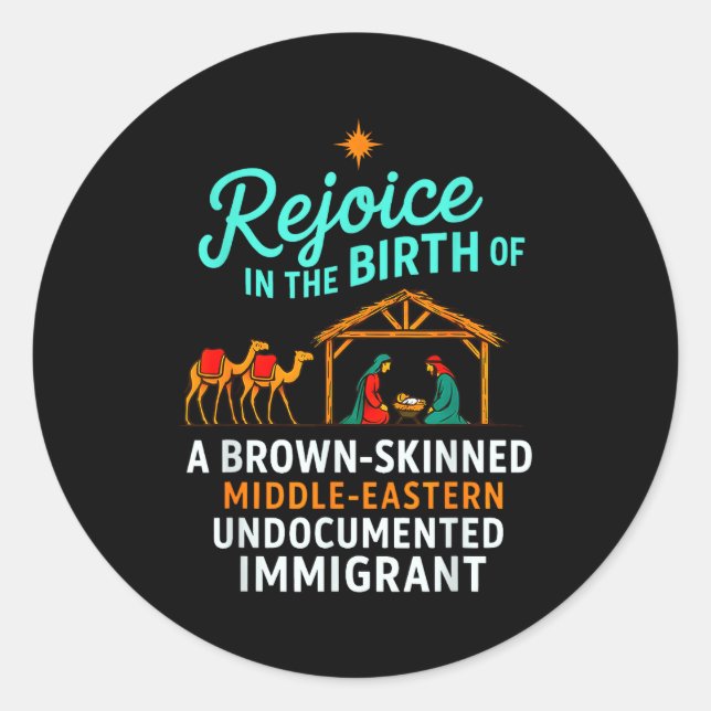 Adesivo Rejoice In The Birth Of A Brown Skinned Christian  (Frente)
