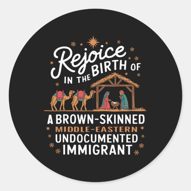Adesivo Rejoice In The Birth Of A Brown Skinned Christmas  (Frente)