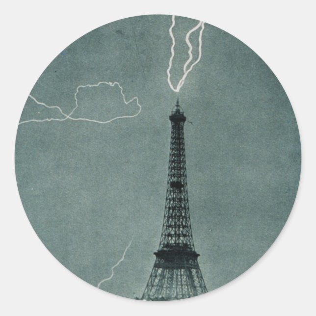 Adesivo Relâmpago ataca a Torre Eiffel, 1902 (Frente)