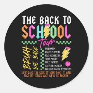 Adesivo Relâmpago Retro Abcd Volta ao Tour Escolar Teac