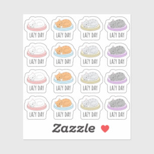 Adesivo Relaxamento preguiçoso Dia de Desmoronamento Gatos