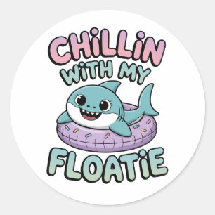Adesivo Relaxando com Meu Boia Shark Baby Kids