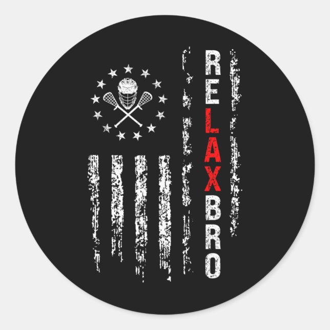 Adesivo Relaxe Bro Lacrosse Jogador Engraçado Lacrosse Peg (Frente)