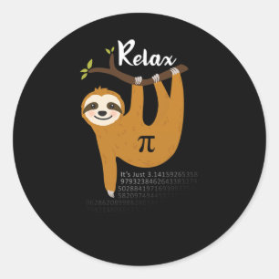 Adesivo Relaxe É apenas Pi 3.14 Engraçado Sloth Pi Day Mat
