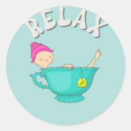 Adesivo Relaxe Garota na Copa do Tea Meditando