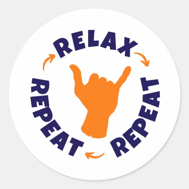 Adesivo Relaxe. Repita. Repita. (Frente)