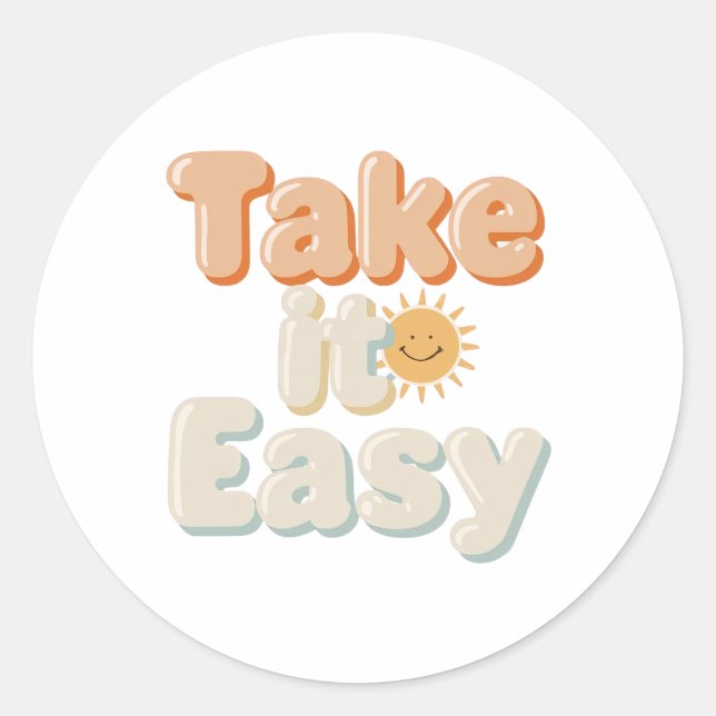 Adesivo Relaxing "Take It Easy" with Smiling Sun (Frente)