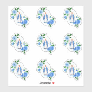 Adesivo Religioso floral abençoado católico da Virgem