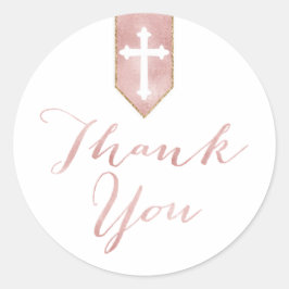 Adesivo Religioso Rosa Brilhante Obrigado
