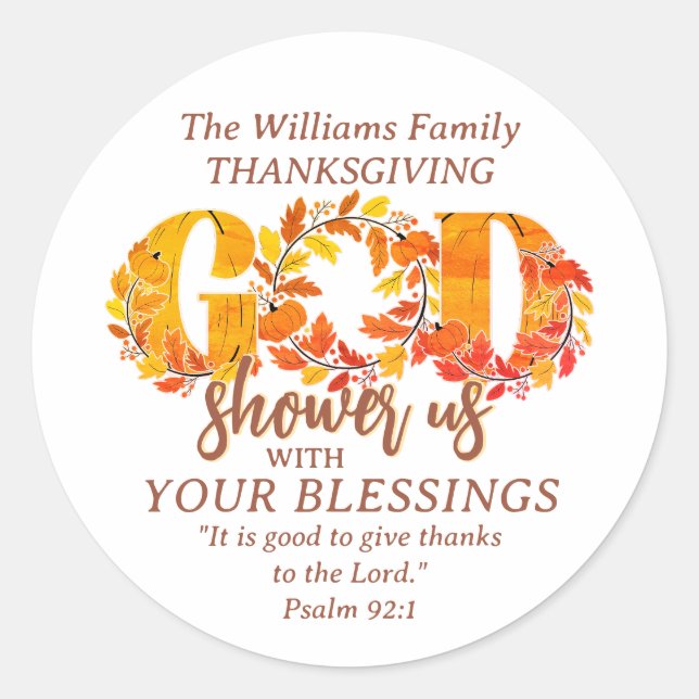 Adesivo Religious Thanksgiving Dinner Faith Bible Quote (Frente)