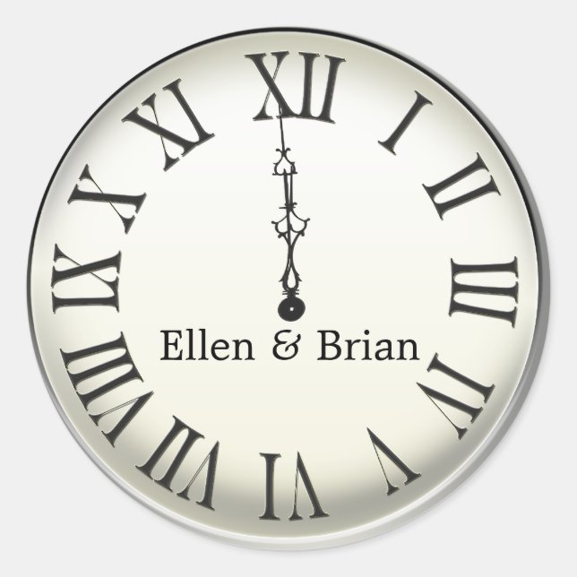 Adesivo Relógio atinge meia-noite na véspera do Ano Novo (Frente)