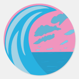 Adesivo Relógio de Ondas do Oceano de Verão
