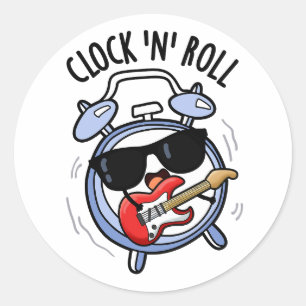 Adesivo Relógio E Rock Pun Rock Engraçado