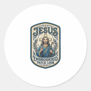 Adesivo Remendo Embroiderado Jesus Olhe Remendo Embroidera