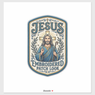 Adesivo Remendo Embroidered Jesus Olhe Remendo Embroidered