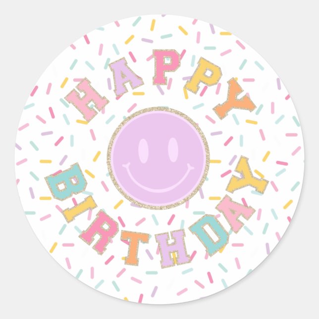 Adesivo Remendo Preppy Carta Aniversário (Frente)