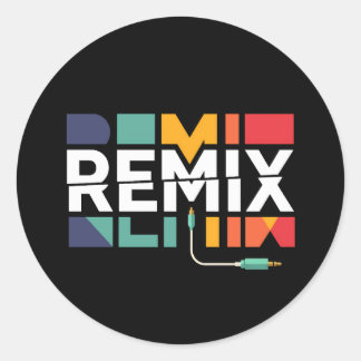 Adesivo Remix Áudio | Gráfico Geométrico Retro de Música d