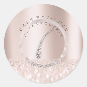 Adesivo Remoção do cabelo de eletrólise Logotipo de Rosa d