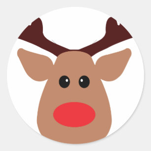 Adesivo Rena cheirada vermelha do Natal