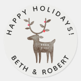 Adesivo Rena de Aquarela Fofa | Fumaça Branca - Qualquer C