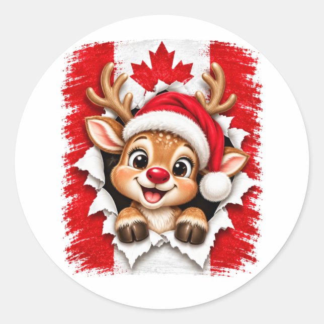 Adesivo Rena de Natal Canadense (Frente)