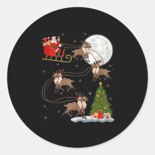 Adesivo Rena de Natal do Papai Noel Voadora Divertida Mági