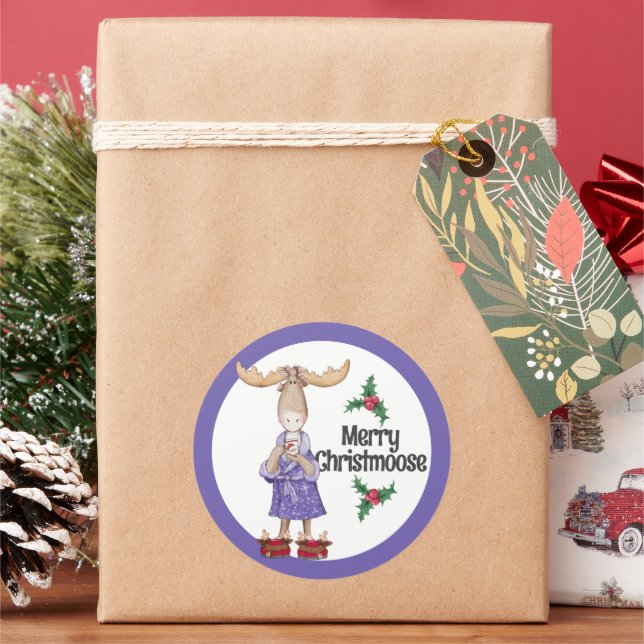 Adesivo Rena de Natal em Pijamas com Cacau (Feriado)