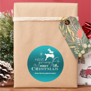 Adesivo Rena de Natal Mágica (azul) Personalizada