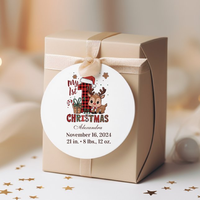 Adesivo Rena em Xadrez no Primeiro Natal (Criador carregado)