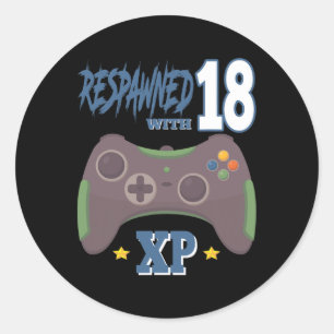 Adesivo Renascido Com 18 Xp Video Gamer Aniversário De 18 