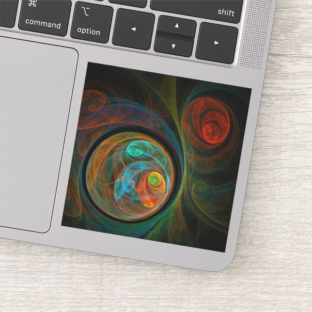 Adesivo Renascimento de Abstrato de Arte Azul (Detalhe)