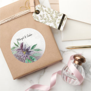 Adesivo Renda de Aguarela de Lótus Boho Roxo