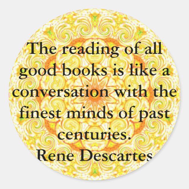 Adesivo Rene Descartes Citação da Literatura (Frente)