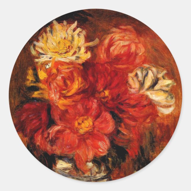 Adesivo Renoir - Dahlias, pintura de arte, (Frente)