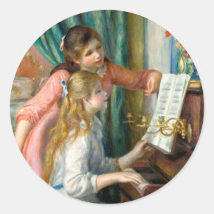 Adesivo Renoir Duas Meninas ao Piano Impressão Música Arte