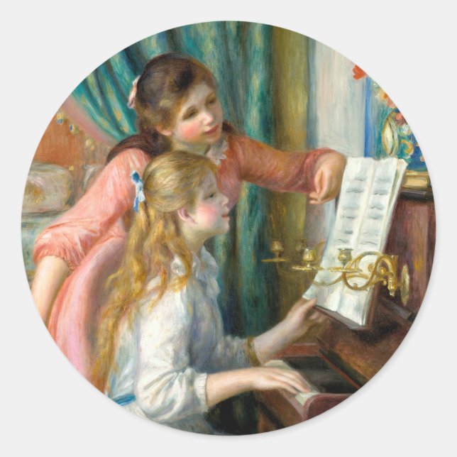 Adesivo Renoir Girls no Piano Impressionismo Pintura (Frente)